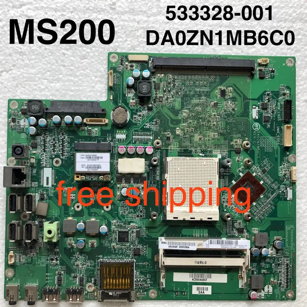 533328 001 для HP Pavilion MS200 MS206 MS228 AIO материнская плата настольного компьютера DA0ZN1MB6C0 100%