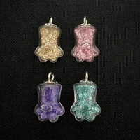 wholesale 4 piecespack of clear glass jars bear paw glass jars exquisite pendants use diy jewelry to make jewelry accessories