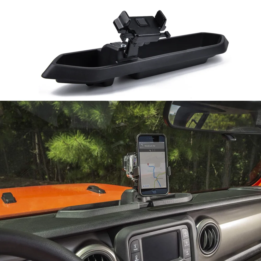 

Multi-function Organizer Box Accessories for Jeep Wrangler JL 2018 2019 + Mobile Phone Holder for Jeep Wrangler JL Interoir Part