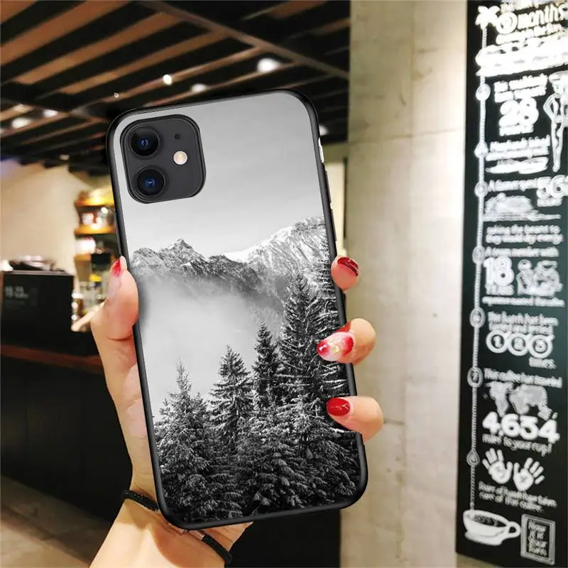 

Mountain Pine Tree Forest Mountain Peak Mist Phone Case For Iphone Case 5 5s se 6 6s 7 8 11 12 X Xs Xr Pro Plus Max Mini Cover