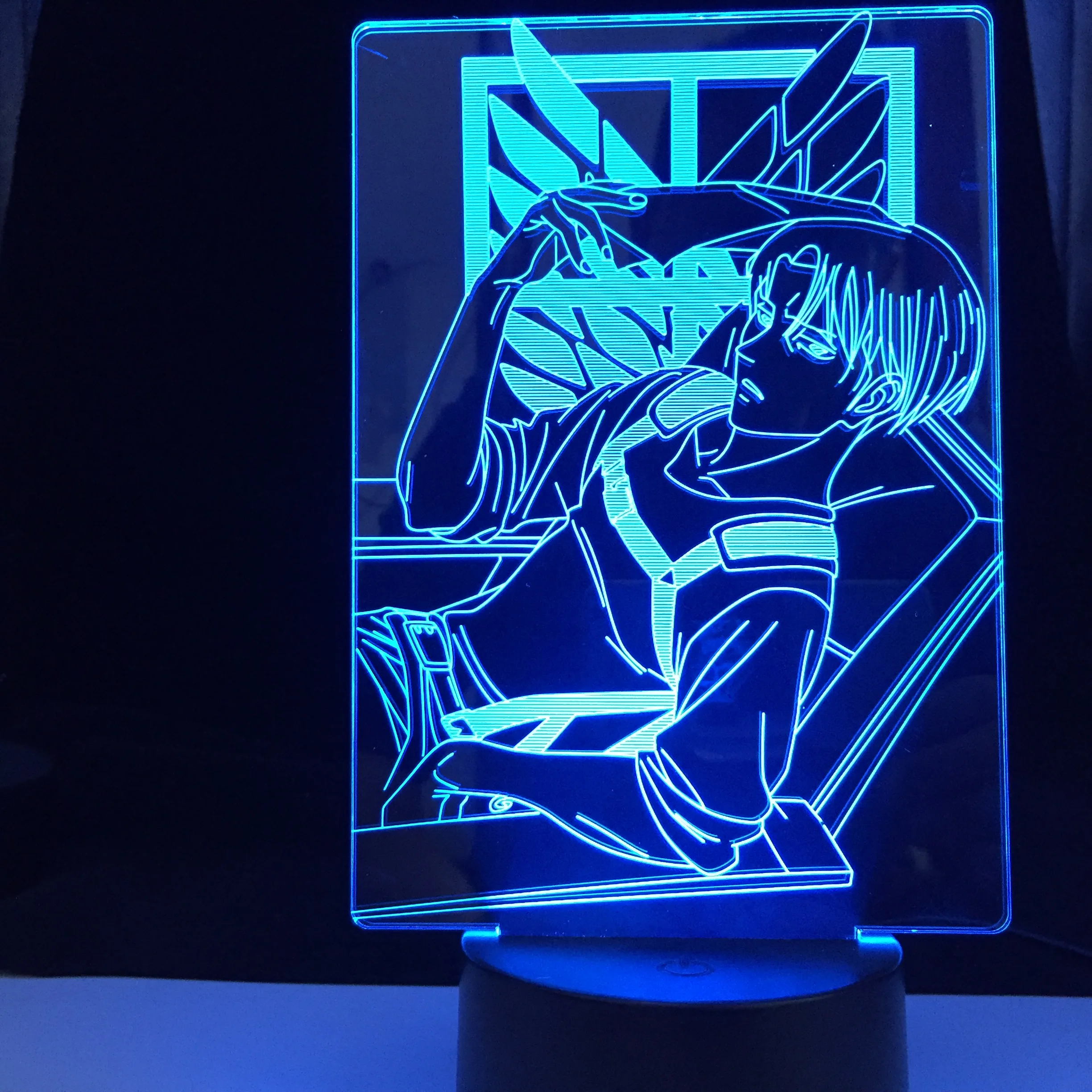 

Acrylic 3d Lamp Levi Ackerman Anime Attack on Titan for Home Room Decor Light Child Gift Captain Levi Ackerman LED Night Light