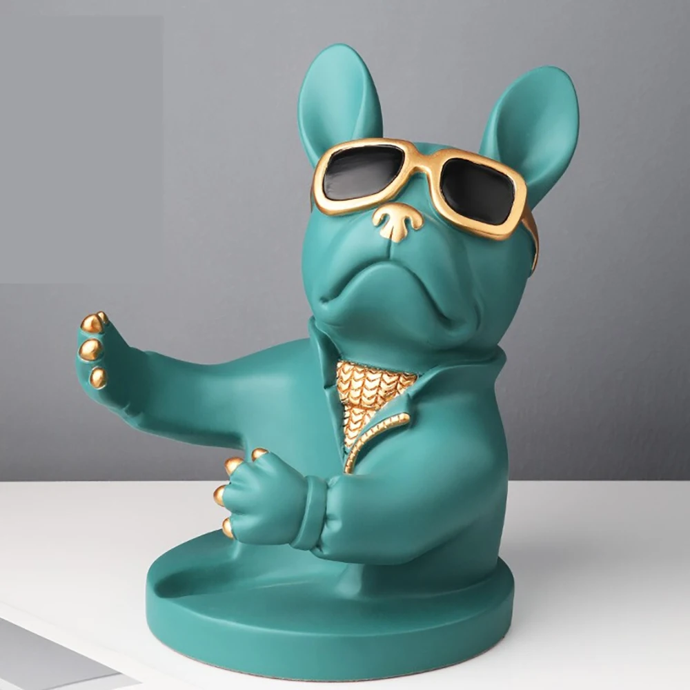 creative bulldog resin statue wine bottle holder wine rack stand home decoration livingroom bar kitchen cabinet decor craft gift free global shipping