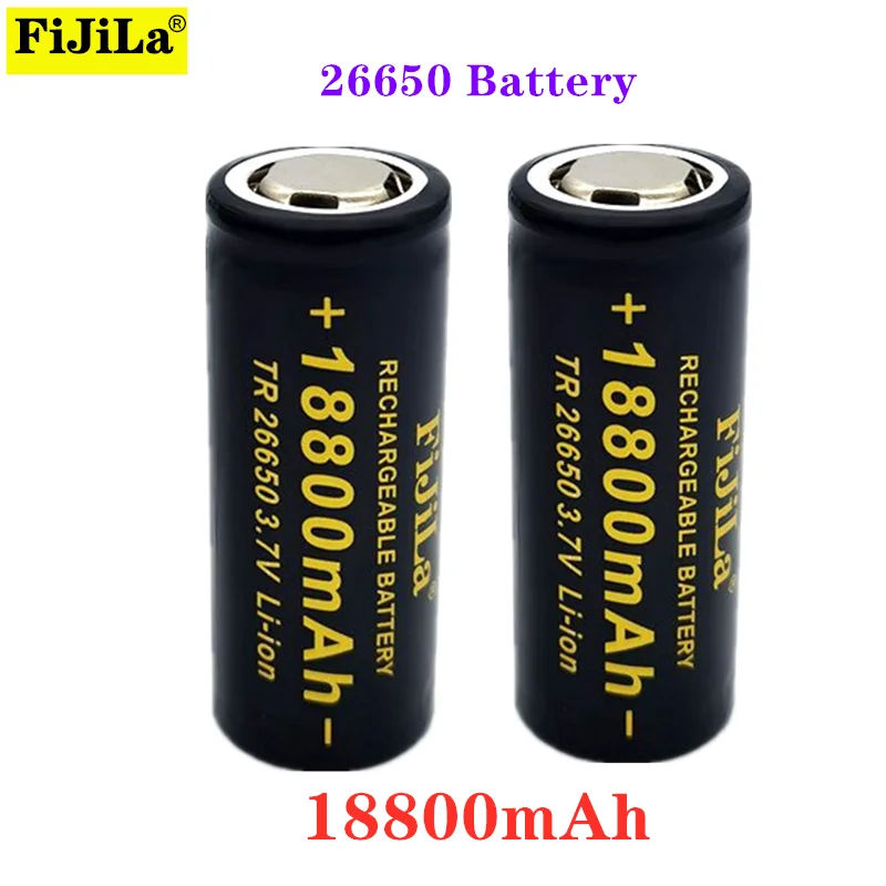 

100% Original high quality 26650 battery 18800mAh 3.7V 50A lithium ion rechargeable battery for 26650 LED flashlight + charger