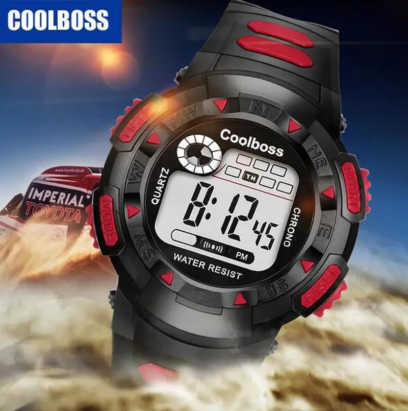Мужские и детские спортивные водонепроницаемые часы светодиодные цифровые
