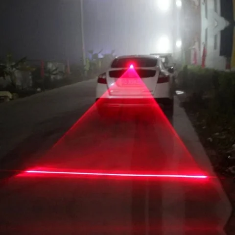 Автомобильный светодиодный лазерный противотуманный фонарь, задний фонарь, стоп-сигнал, торможение, предупреждающий, 12 V