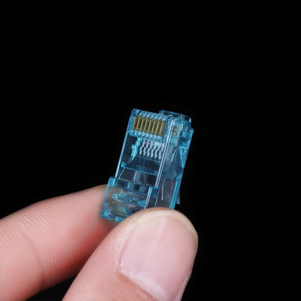 10 шт. случайный цвет позолоченный все медные Ethernet кабельный модуль разъем