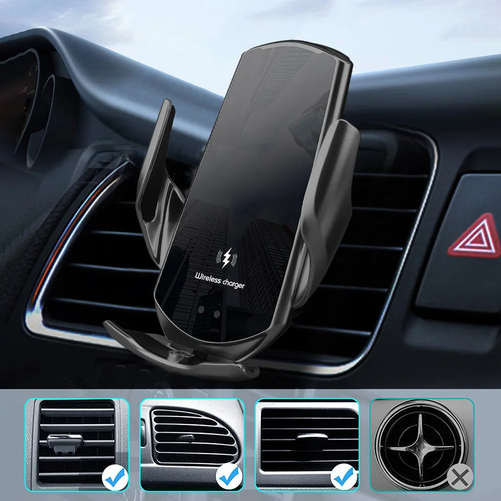 car wireless charger for iphone 13 12 pro max 11 xs xr x 8 samsung s21 s20 automatic sensor magnetic 30w chargers for cell phone free global shipping