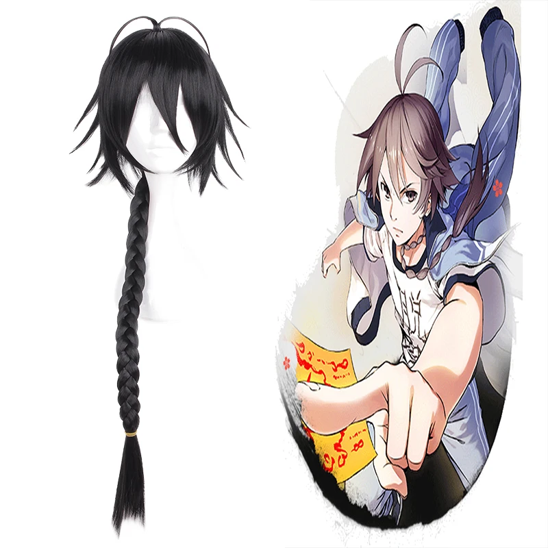 Парик для косплея из аниме Лиса Искусственный с черной оплеткой Хэллоуина