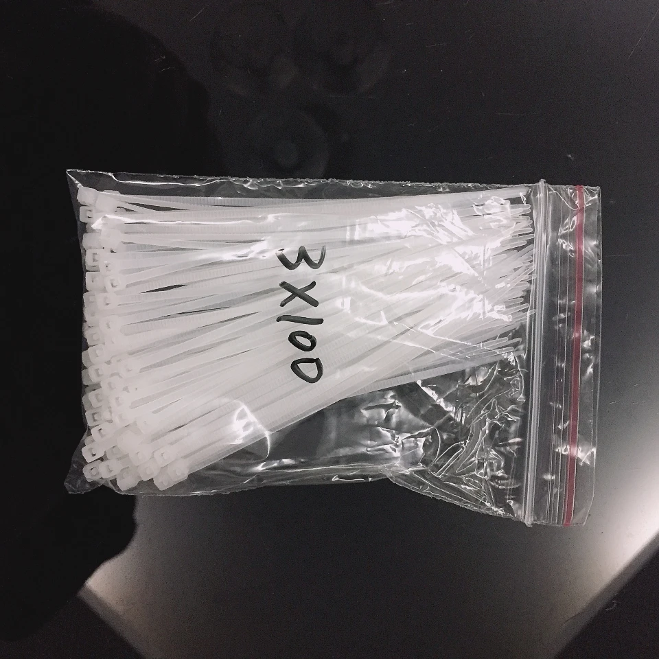 Самоблокирующиеся пластиковые нейлоновые кабельные стяжки белые крепежные