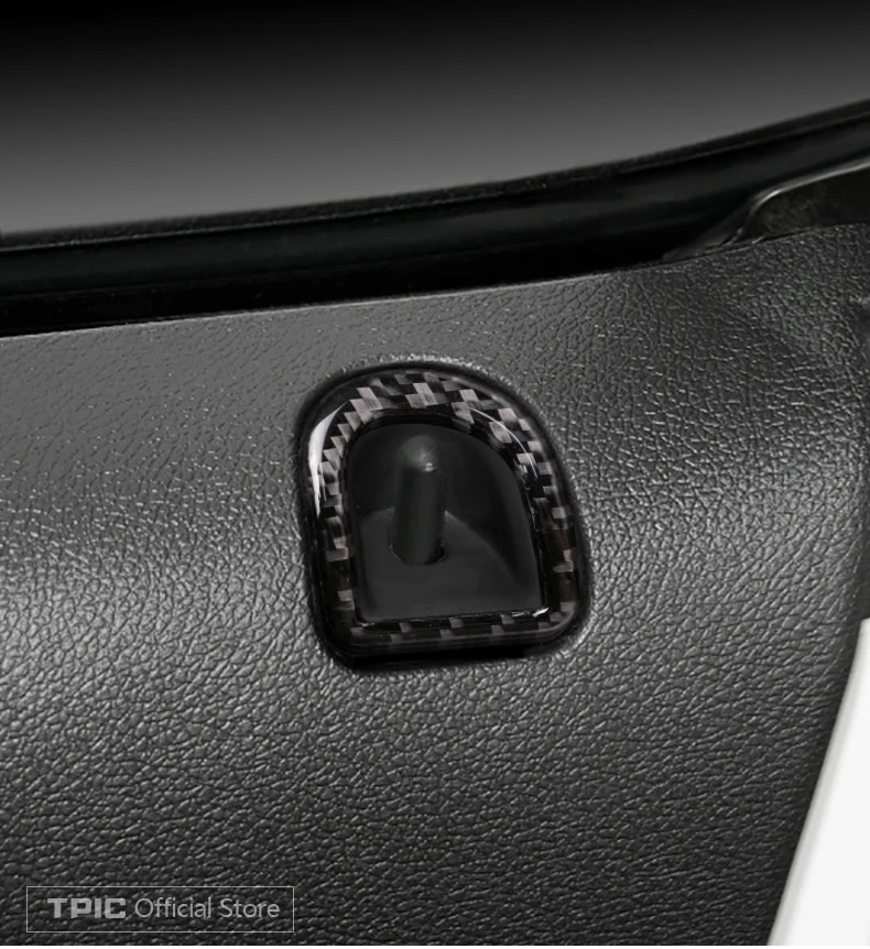 TPIC для Ford Mustang 2009-2013 наклейки из углеродного волокна автомобильный фиксатор замка двери Кнопка рамка-накладка крышка отделка автомобиля Стайлинг Аксессуары
