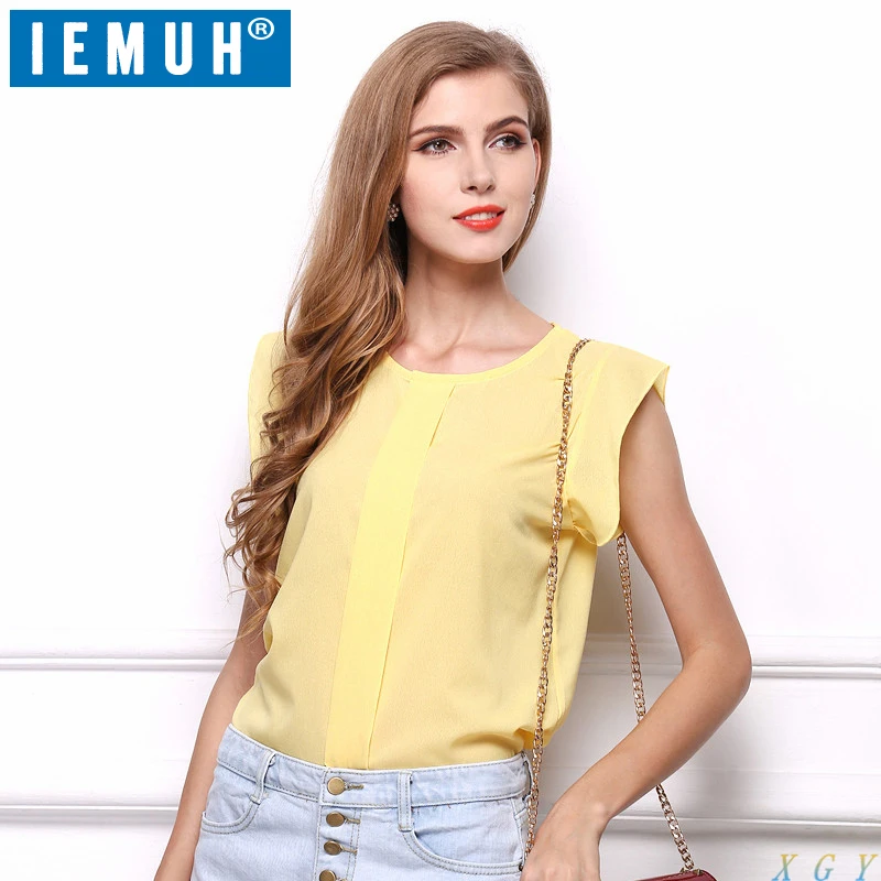 IEMUH женские блузки Blusas Мода Европейский Стиль Женская шифоновая блузка рубашки OL