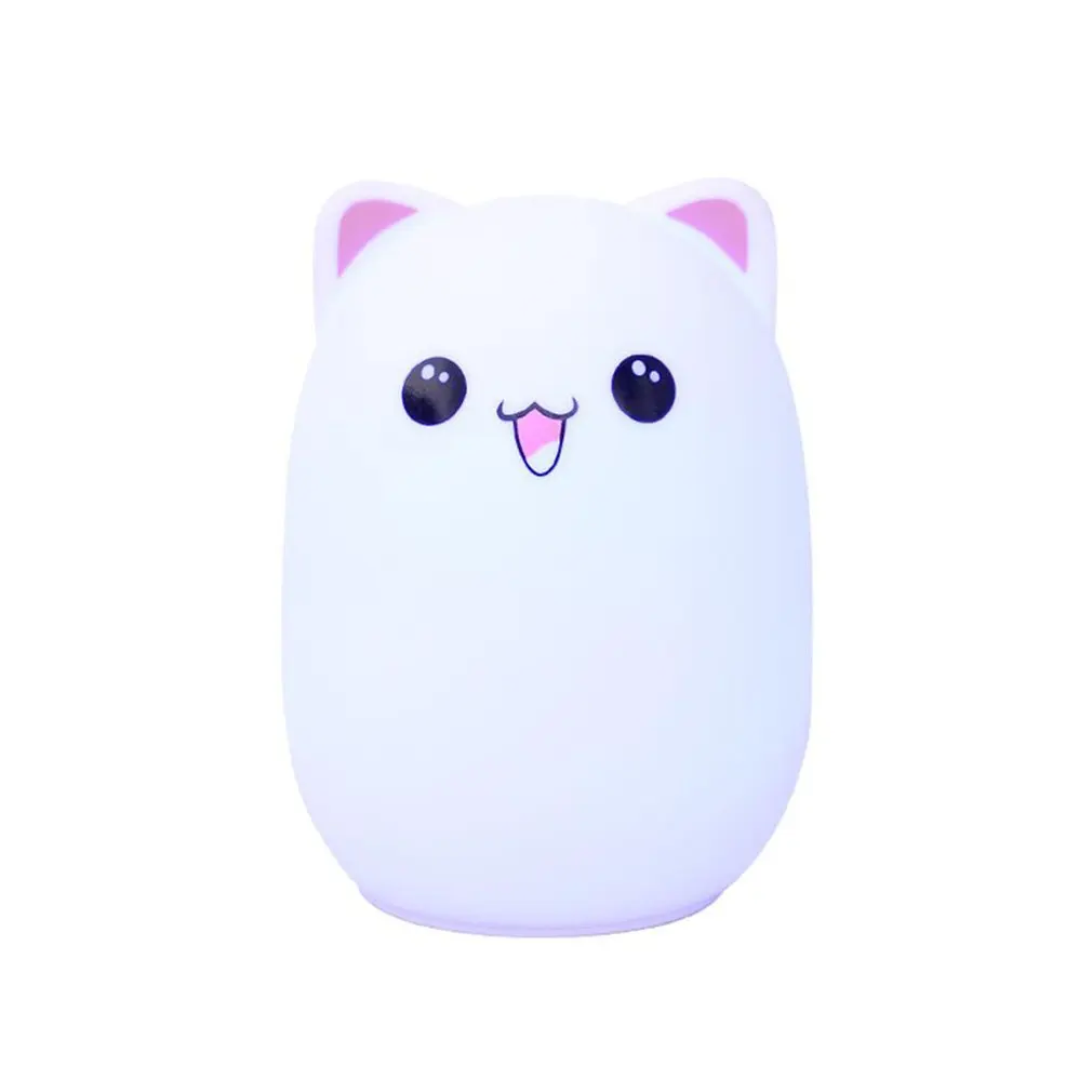 

USB Colorful LED Light Cute Bear Silicone Night Light Touch Sensor Bedsides Lamp For Kids Children Bedroom Home Decoration Gift