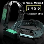 Браслет для Xiaomi Mi Band 3, 4, 5, 6, прозрачный силиконовый ремешок, спортивные ремешки для часов Xiaomi Xiami Miband6, Miband5, Mi4, Mi3, Correa