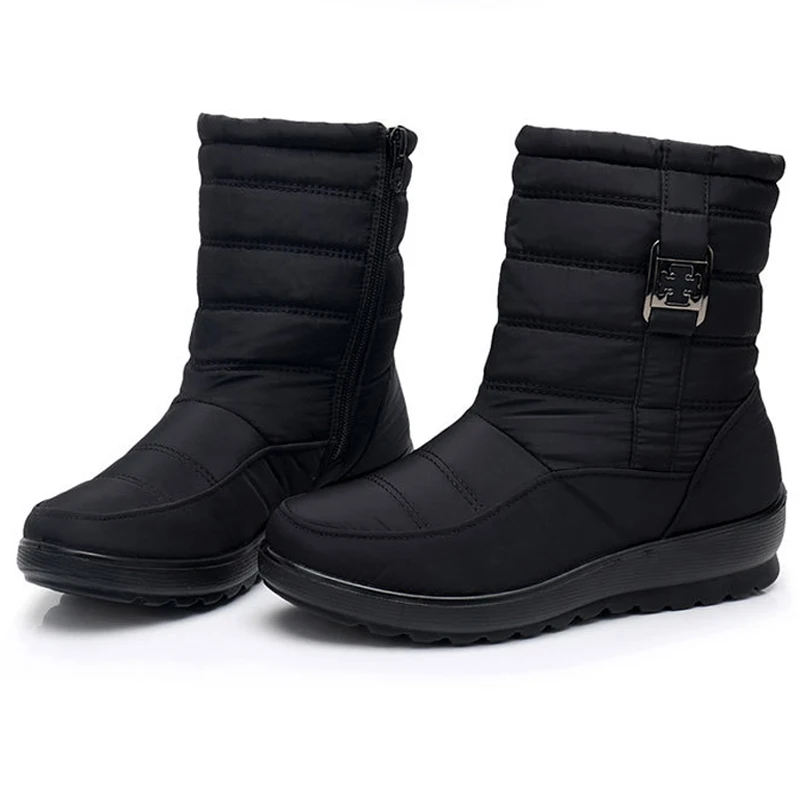 Зимние водонепроницаемые ботинки с хлопковой подкладкой для мам теплые из