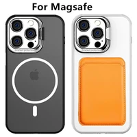 matte translucent magsafing magnetic wireless case for apple iphone 13 pro max camera protection bracket hodler armor hard cover