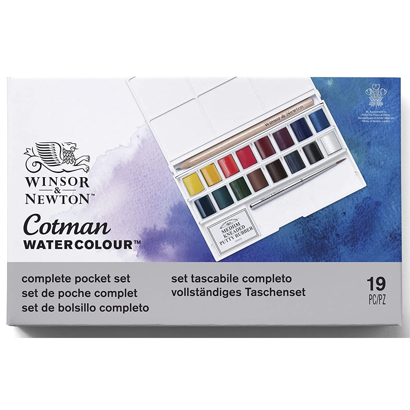 Фото Winsor & Newton Cotman 16 цветов Акварельная краска полный Карманный Набор акварельный пигмент №4