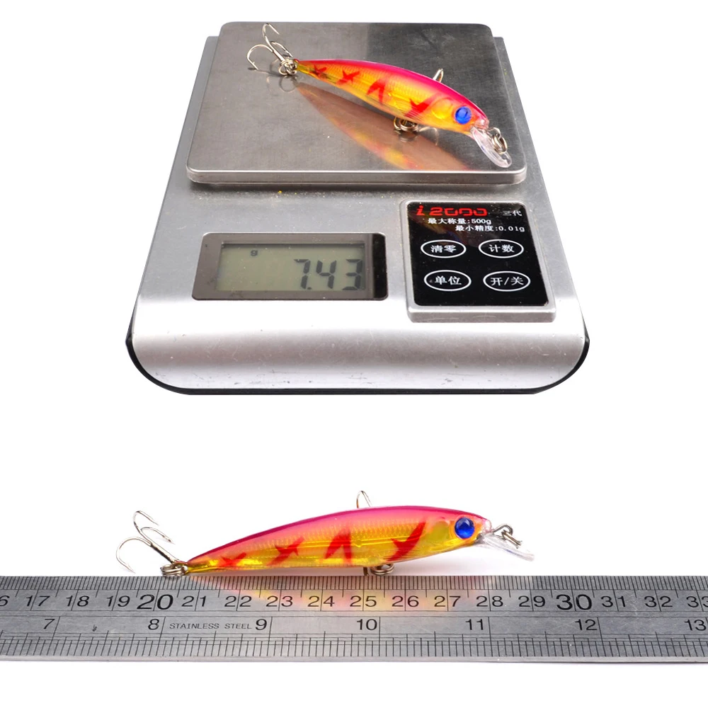

PROBEROS 8pcs Fishing Lure Set 8.2cm 7.3g Hard Artificial Minnow Lures 8 Color Crankbait Fishing Baits #6 Treble hook dw1038