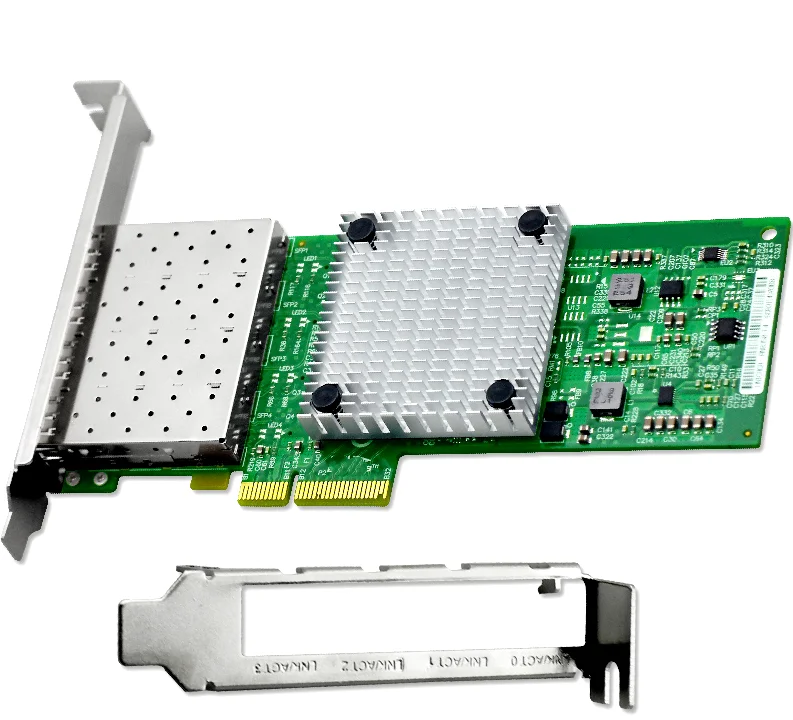 

I350-F4 10M/100M/1000M SFP+ Quad port Ethernet network card Chipset I350AM4 PCIe2.1 X4