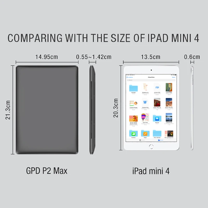GPD P2 Max Мини ноутбук пресс-экран 8100Y Windows 10 16 Гб ram 512 ГБ SSD карманный ноутбук с европейской вилкой