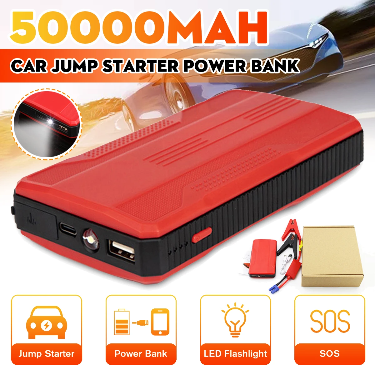 89800mah 600a car jump starter 12v1619v portable emergency starter power bank car booster starting device with led display free global shipping