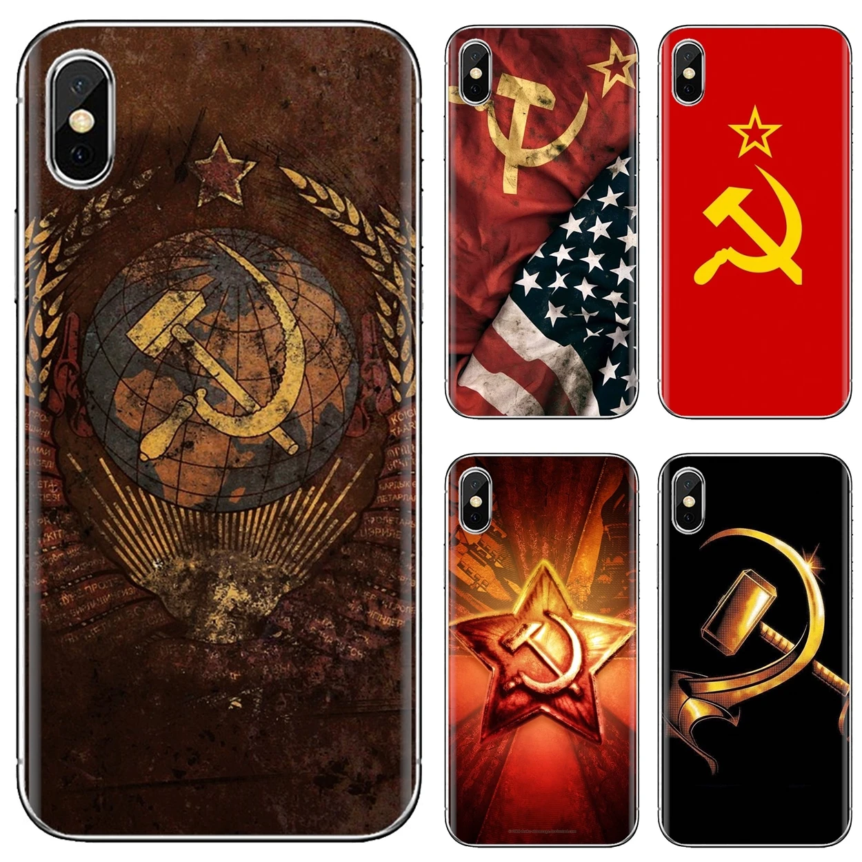 Мягкий чехол для Samsung Galaxy A10 A30 A40 A50 A60 A70 S6 Active Note 10 Plus Edge M30 красный с флагом Союза