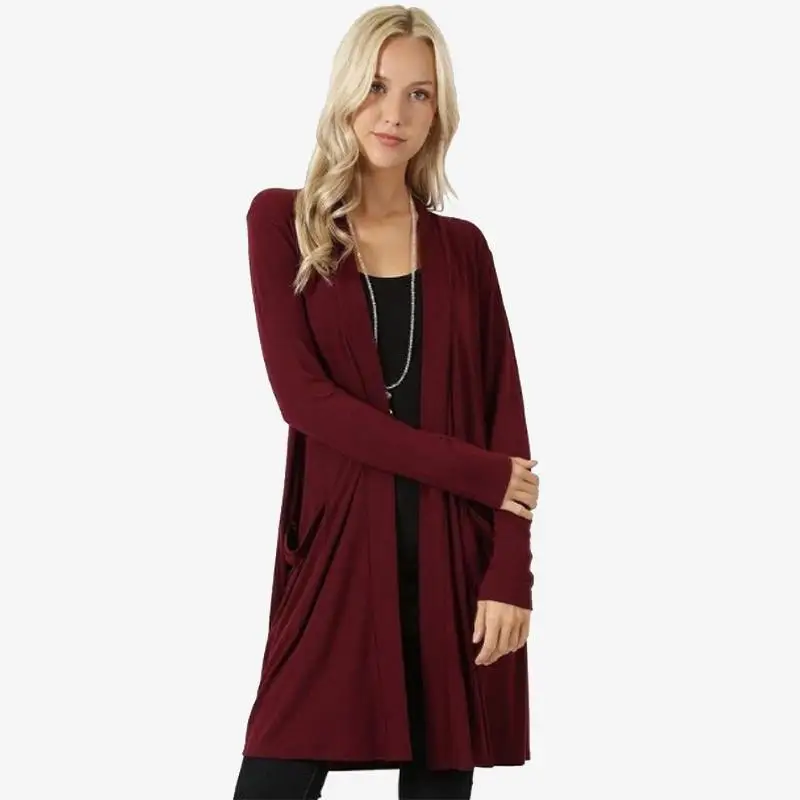 Sweater women Solid Drape Front Open Irregular Casual Cardigan Thin Coat Tops Outcoats Autumn clothes cardigan ladies Plus Size | Женская