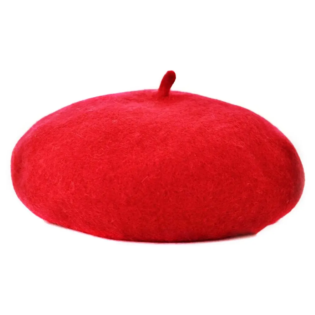 Осенне-зимняя однотонная винтажная Шапка-берет круглая Мягкая шерстяная шапочка