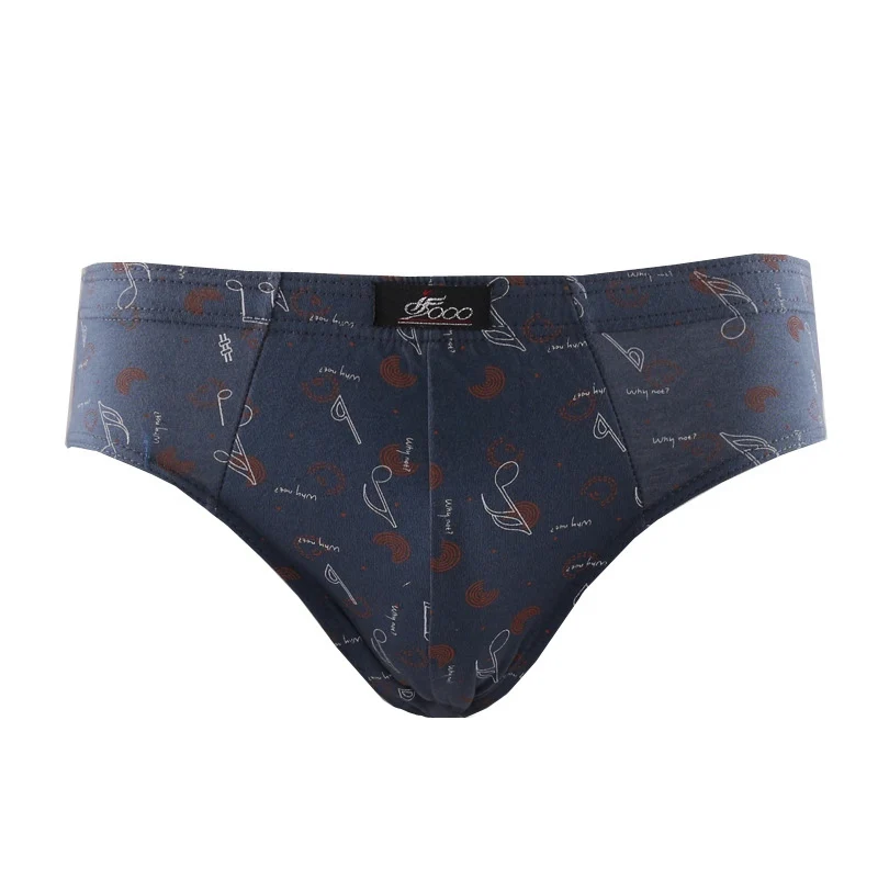 light blue Дышащее мужское треугольное нижнее белье с классическим рисунком, мужские хлопковые трусы, удобные сексуальные трусы со средней талией, мужские хлопковые трусы - Цвет: light blue