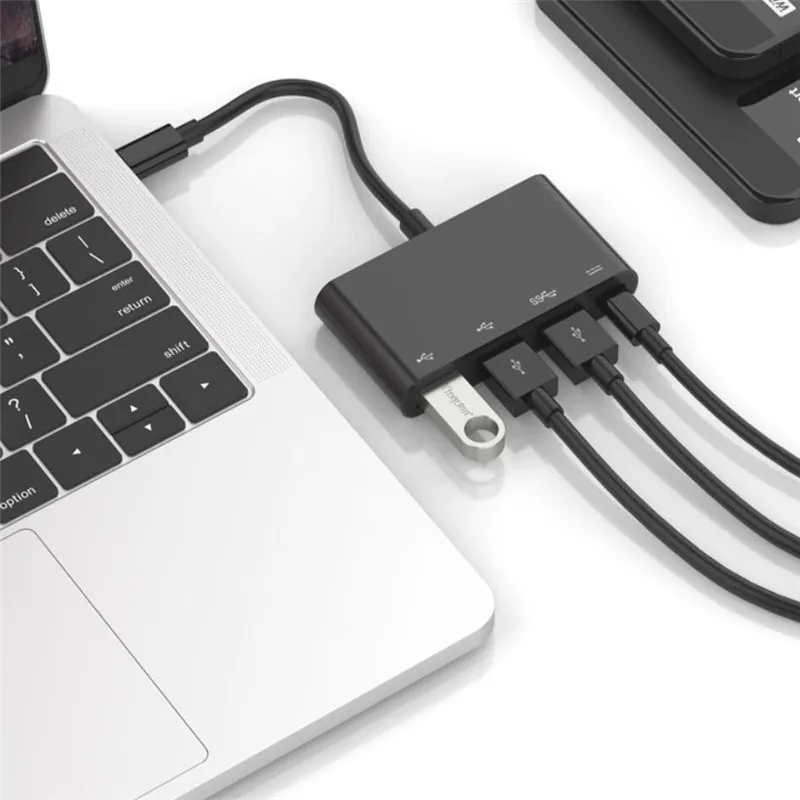 Док-станция usb c до 3 портов концентратор с зарядка PD type-c 1 USB сплиттер компьютерный