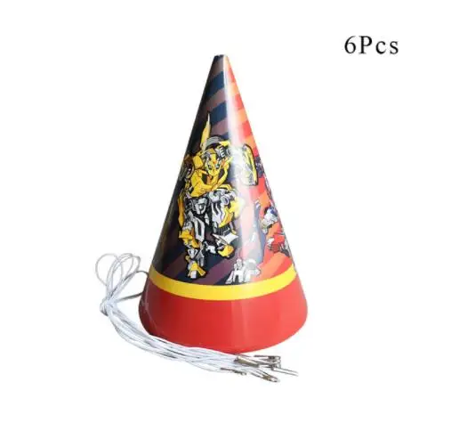 hat 6pcs Bumblebee Optimus Prime преображение бумажные стаканчики тарелки шары для детей Дети День рождения украшения поставки - Цвет: hat 6pcs
