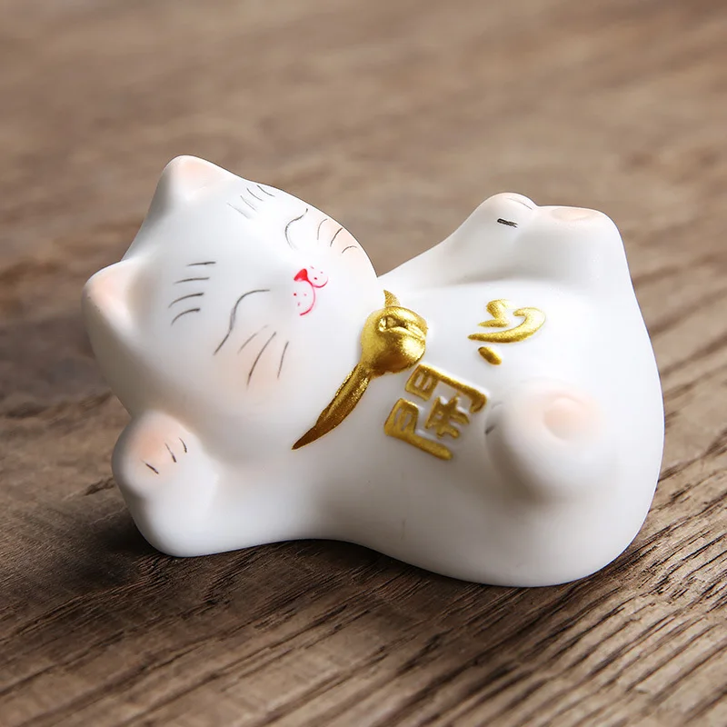 

1pc New Solar Powered Lucky Cat Maneki Neko Waving Beckoning Fortune Cat Car Decor Deak Home Decoration