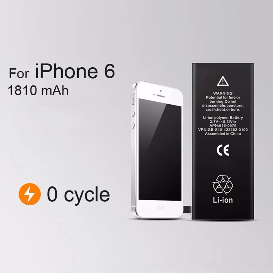 Аккумулятор для телефона PINZHENG для iphone 6, реальная емкость 1810 мАч, с набором инструментов, Сменные Аккумуляторы для мобильных телефонов, 0 циклов