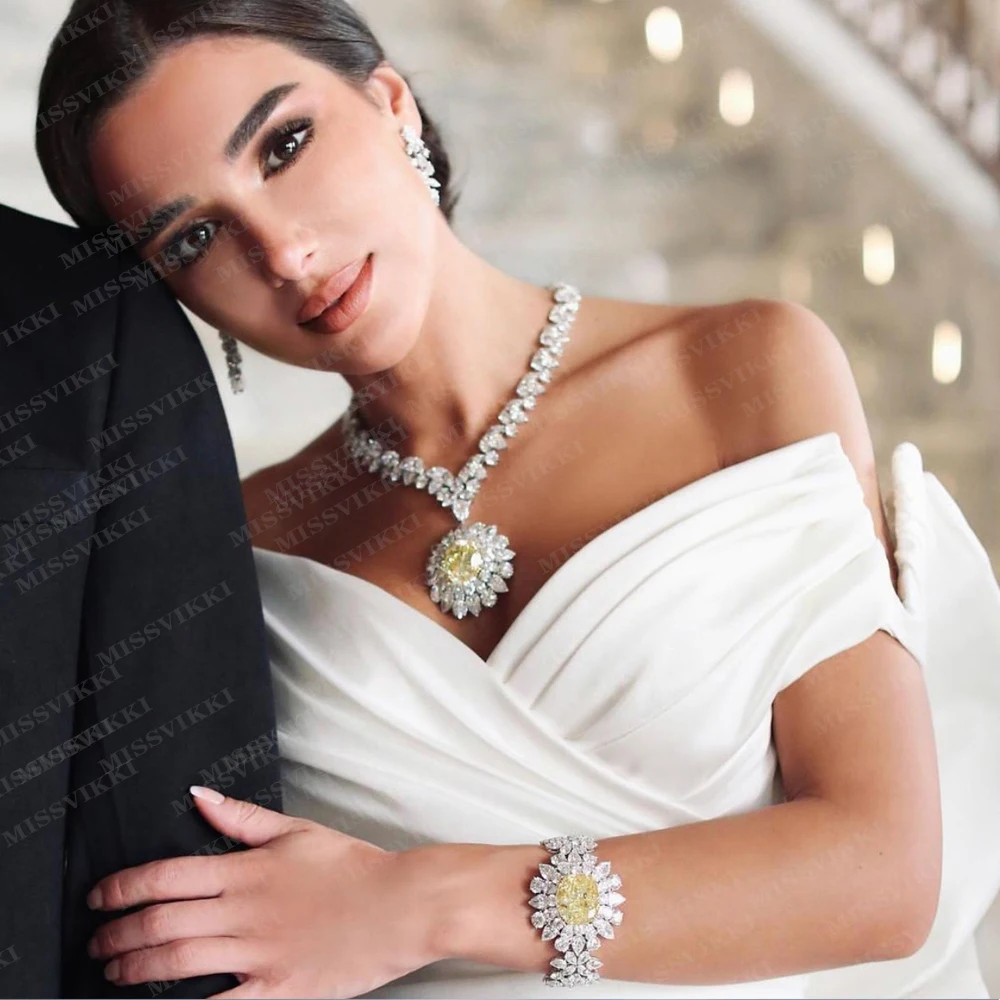 Missvikki роскошный великолепный классический кулон в форме сердца моря ожерелье серьги браслет кольцо для женщин Свадебные ювелирные изделия