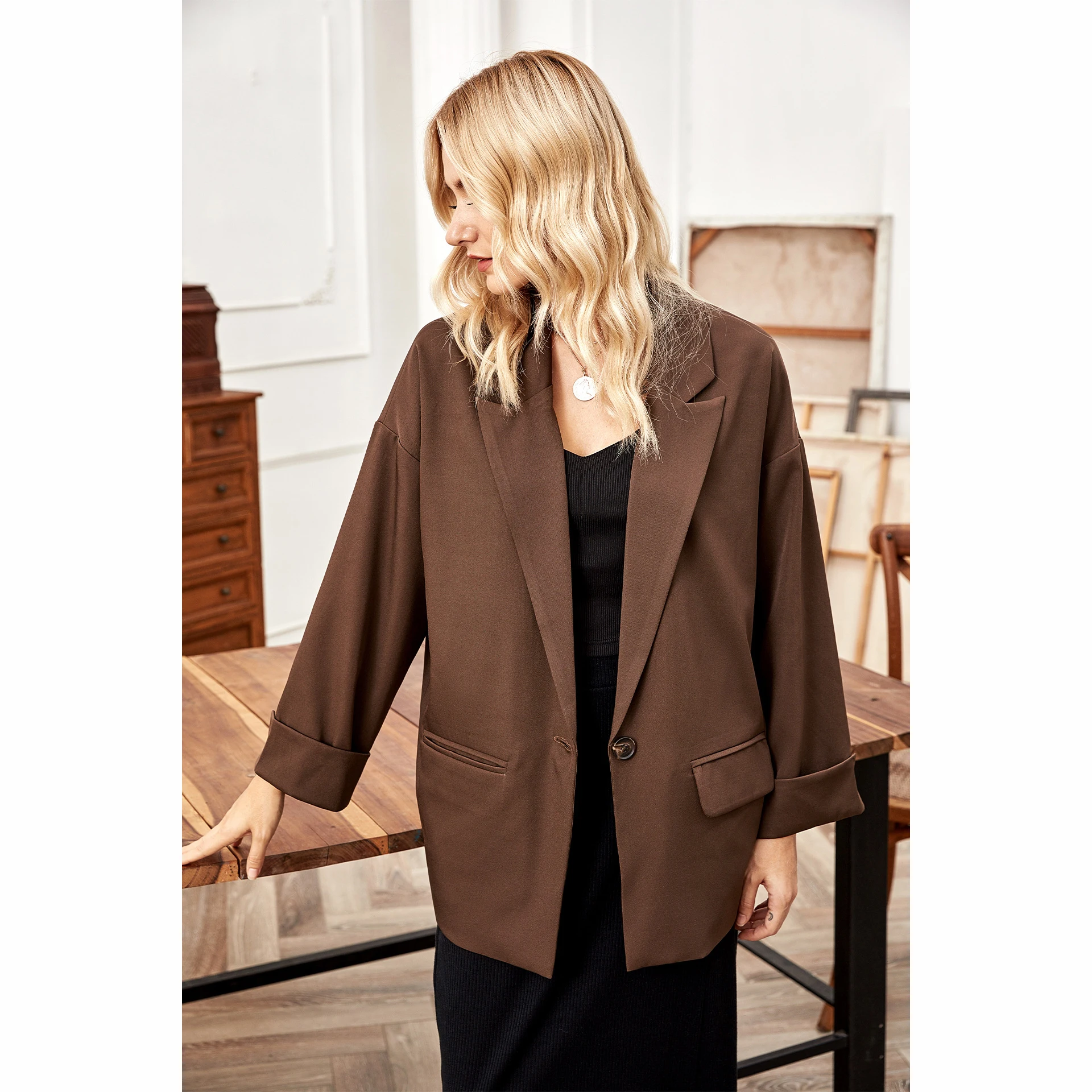 

Fashion Spring Autumn Winter Women Loose Clothes Jacket Femme Manteau Outerwear Coat Tops Restoring The Old Small Suits