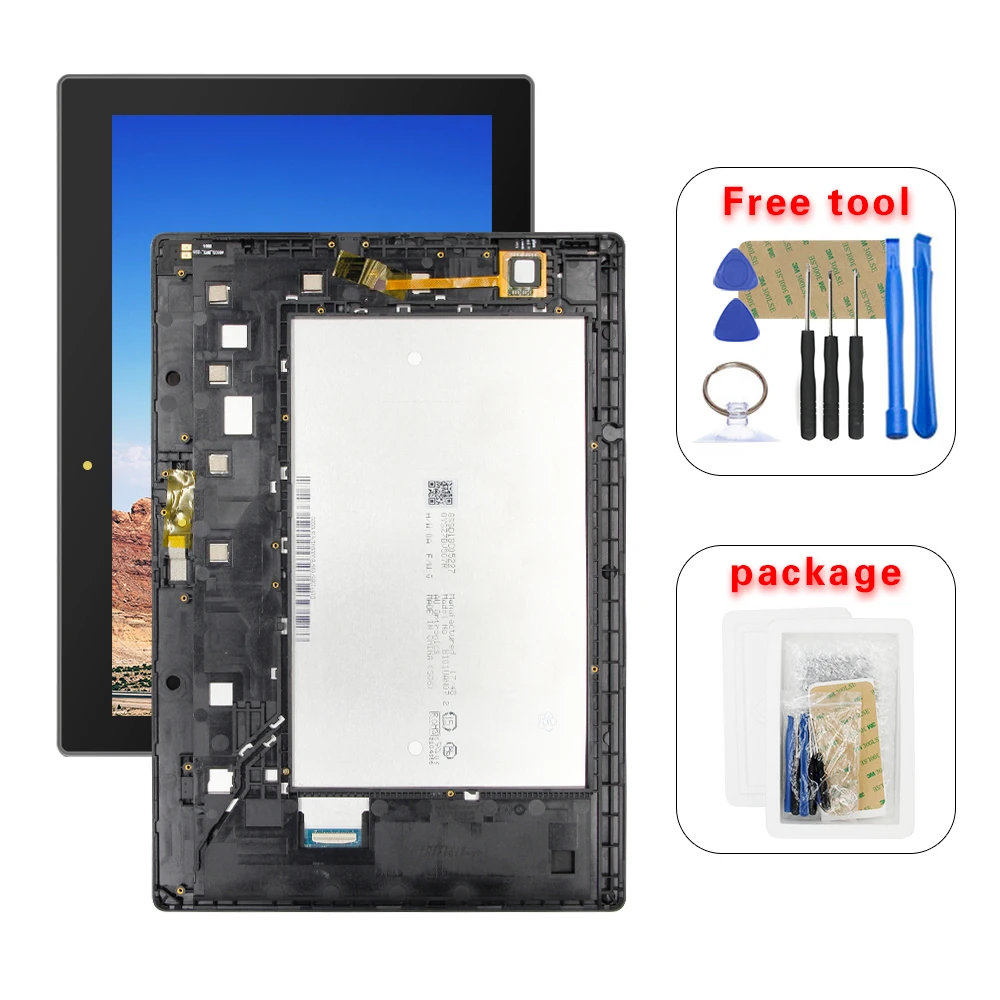 ЖК дисплей с тачскрином в сборе и рамкой для Lenovo Tab 3 10 plus бизнес TB3 X70L ZA0Y ZA0X