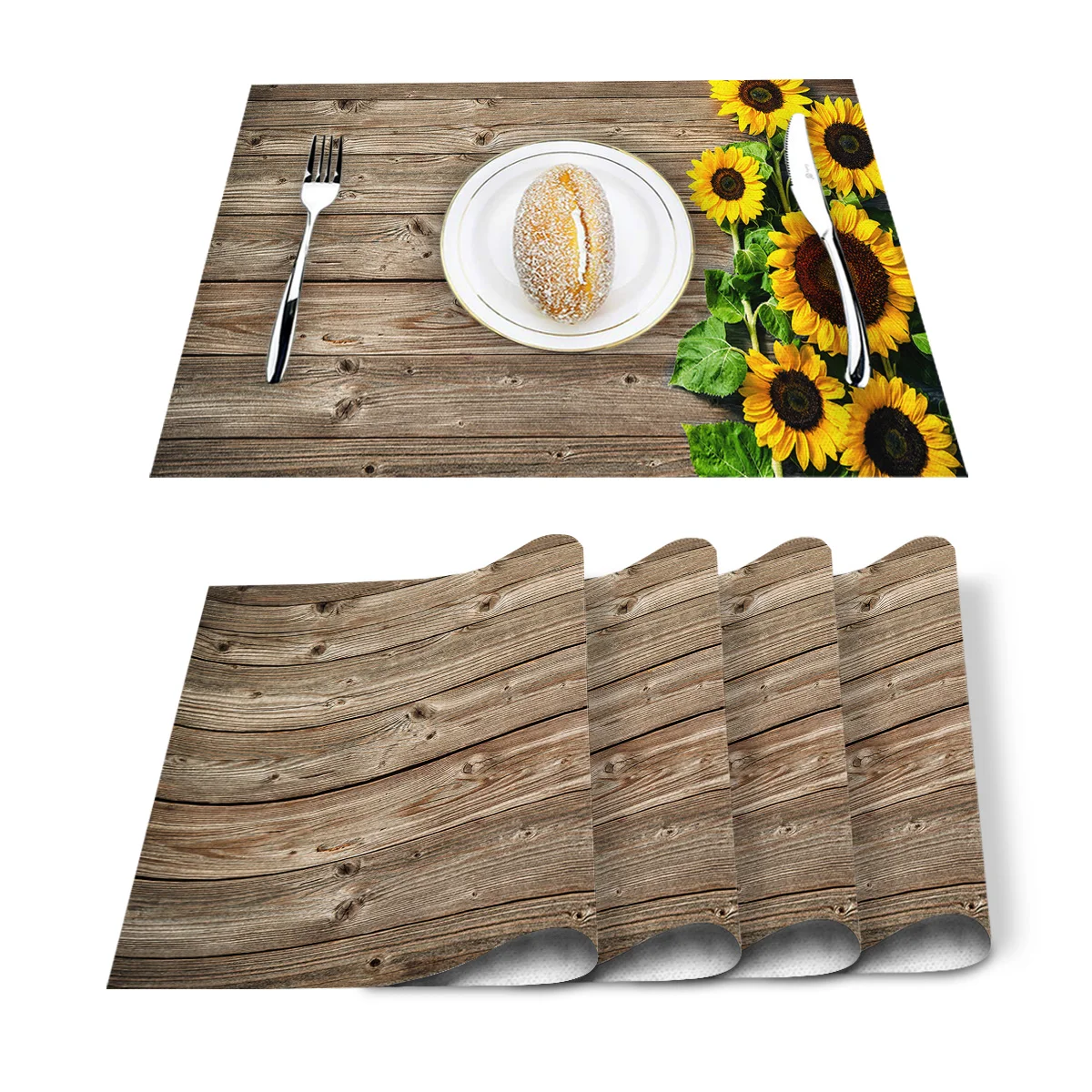 Подсолнухи деревенский узор коврик для стола Кухонное украшение салфетка