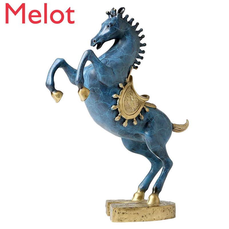 

Lucky Pure Copper Horse Ornament General Tang Win Instant Success Living Room Feng Shui Craft Decoration Gift