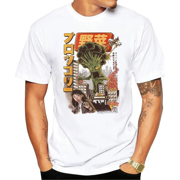 

New Arrival 2019 Fashion THE BROCCOZILLA japan print Men T-Shirt Short Sleeve O-Neck Tops Hipster Tee