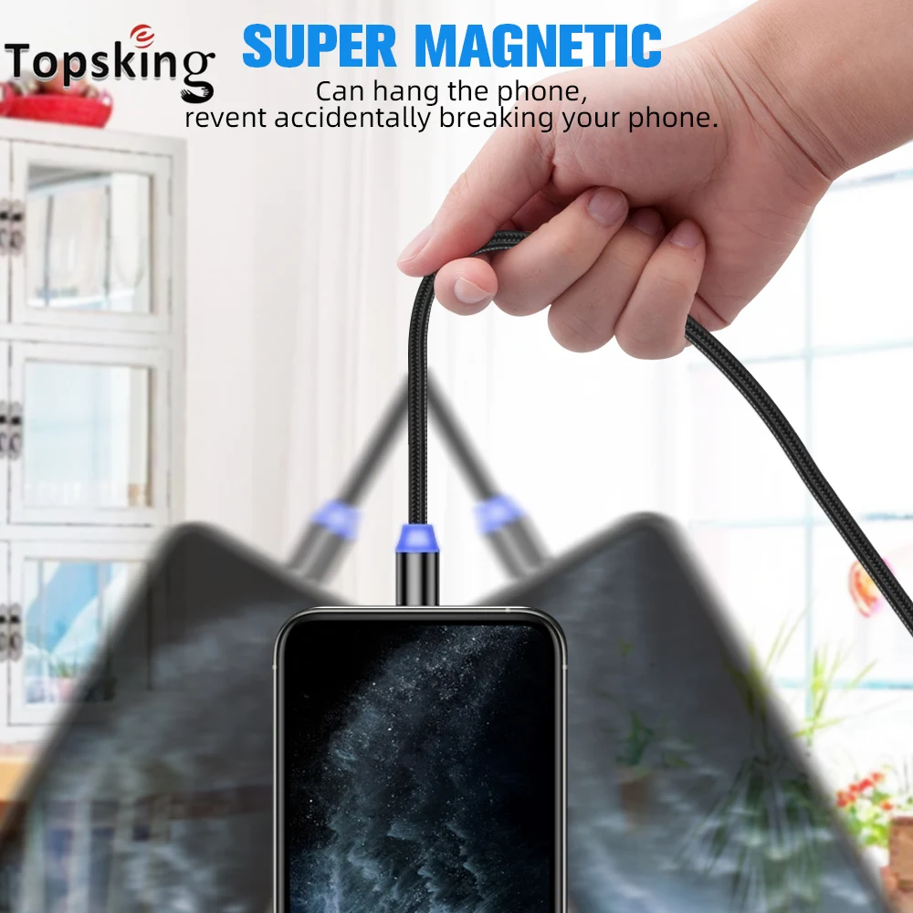 Кабель для зарядки магнитный Robotsky Micro-USB USB Type-A/Type-C 2.4A 1м/ 2м | Электроника