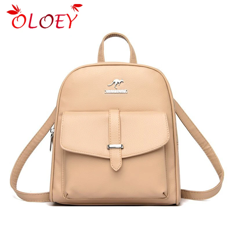 

Многофункциональный рюкзак в стиле ретро, женский рюкзак, кожаные школьные ранцы для девочек-подростков, сумки на плечо для женщин, дорожны...