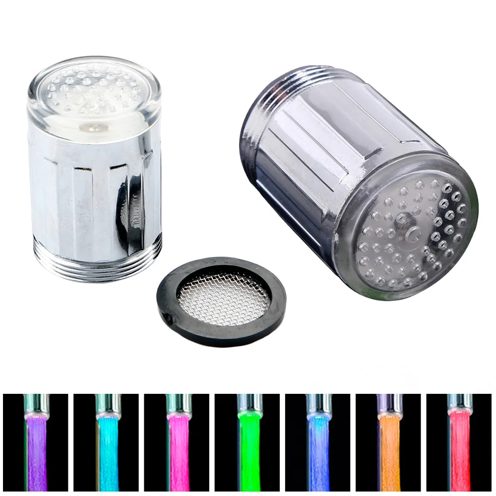 

Light-up LED Water Faucet Changing Glow Kitchen Home Bathroom Decoration Stainless Steel Water Light-up Water Shower Tap Lamp