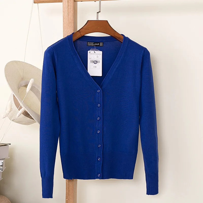 

Casual Women Knitted Cardigan Sweater 2020Autumn Winter Women Solid Color V-Neck Long Sleeve Plus Size Crochet Knit Sweater Coat