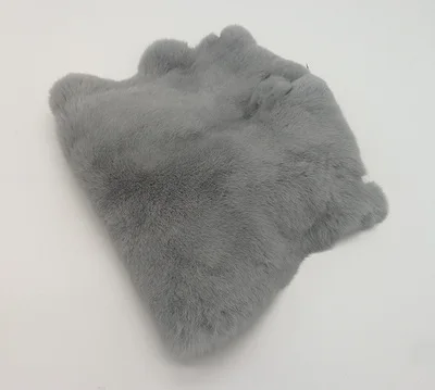 light grey Высокое качество Классический Цвет Настоящий мех кролика Пелт натуральный кроличий мех Diy пушистый кожаный мех Diy украшения для дома - Цвет: light grey