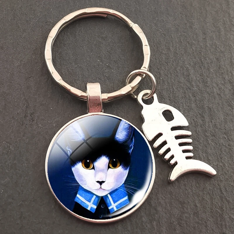 Новинка брелок для ключей с изображением кота из мультфильма металлический
