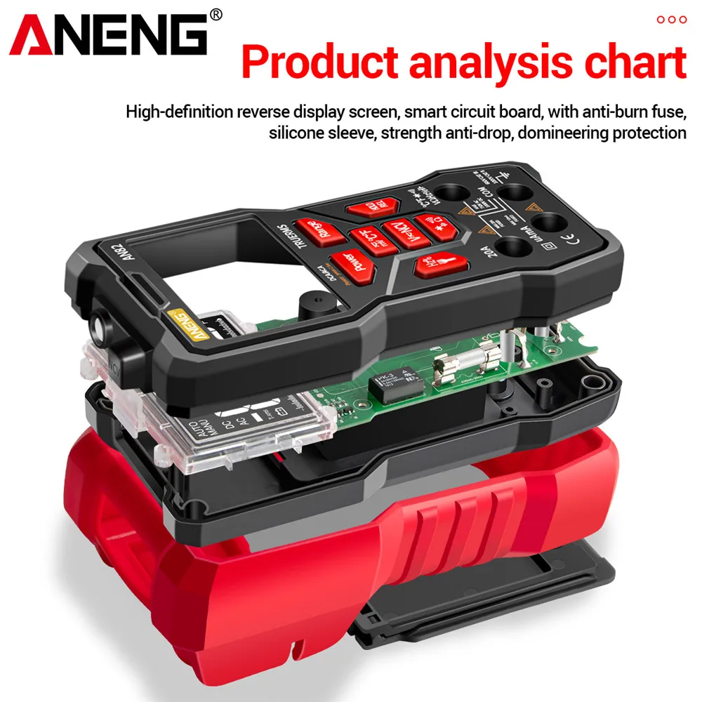 ANENG AN82 Professional Digital Multimeter 9999 Tester DIY Transistor Capacitor NCV Testers True RMS Analog Meter Multimetro