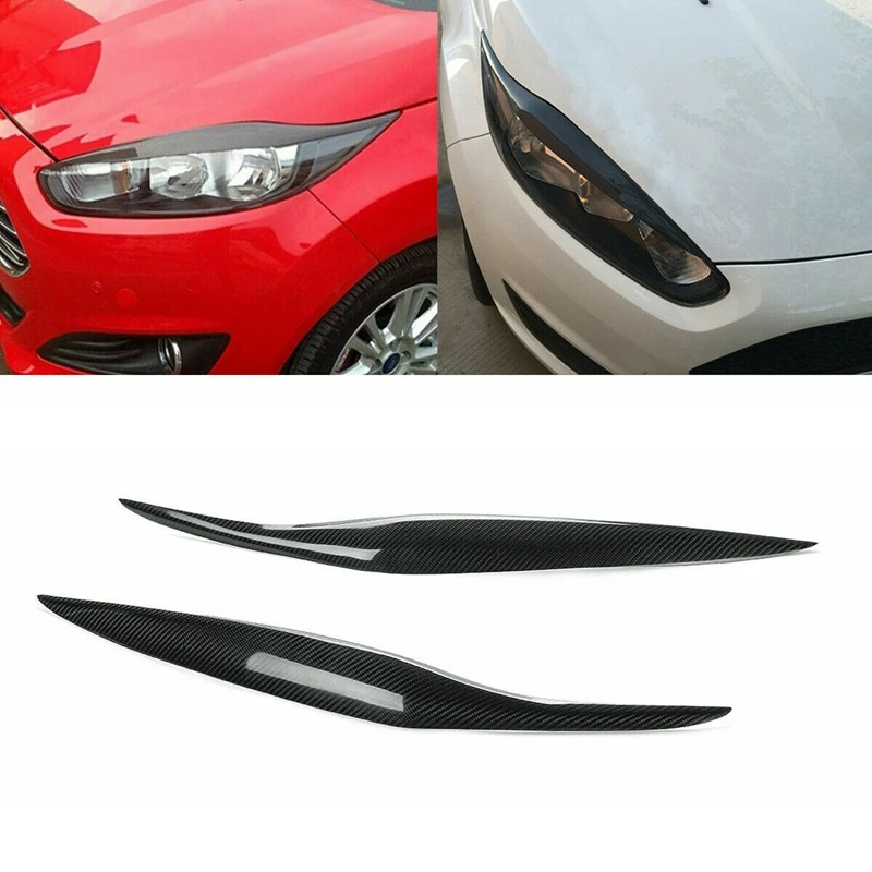 

Carbon Fiber Headlight Eyebrows Cover Trim for Ford Fiesta Facelift MK7.5 12-17 MK8 13-16