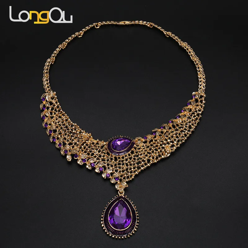 

Dubai Nigeria African woman Wedding Jewelry sets Gold-color fashion new Bohemia style crystal earrings jewelry sets