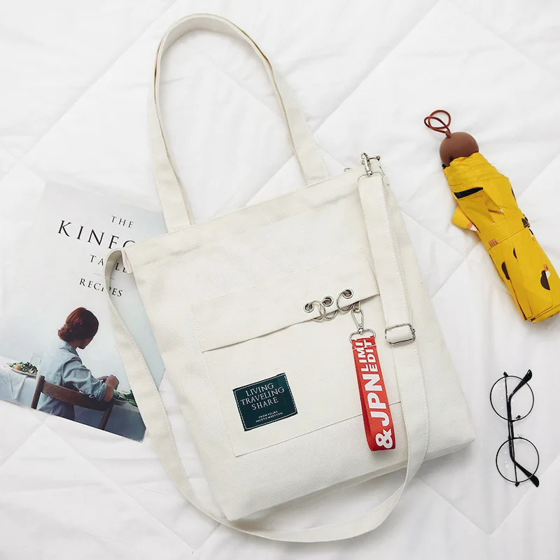 Модные женские сумки на плечо мягкие холщовые мессенджеры с надписью школьные