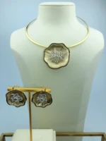 guomei new jewelry flower heart jewelry dubai womens large clothing jewelry set a0005