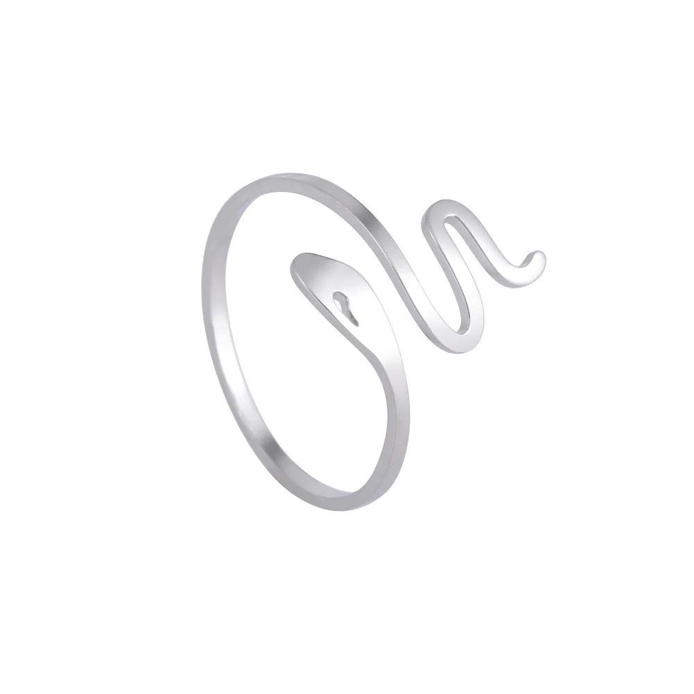

2021 New Snake Finger Rings for Women Girls Vintage Simple Punk Adjustable Rings Girls Party Engagement Wedding Jewelry Gift